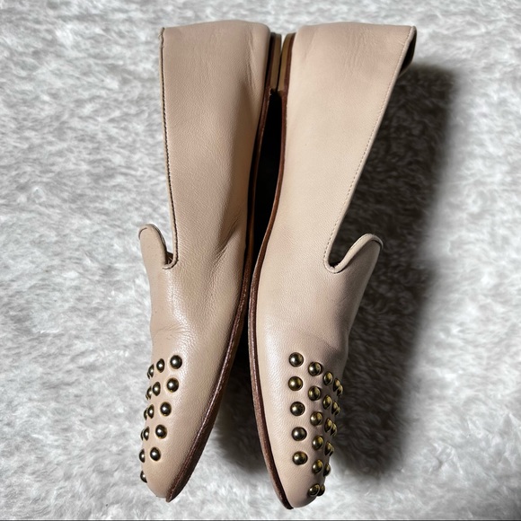 J Crew Darby Leather and Gold Studded Cap Toe Flats US 7.5 - Picture 5 of 13